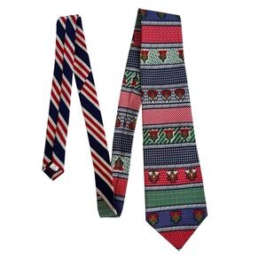 Vintage 100% Silk Multicolour Neck Tie Stripe Academic Business Office Teacher